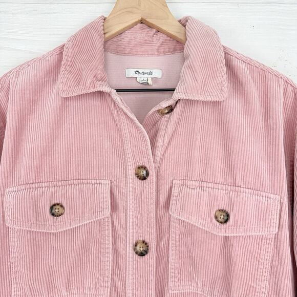 Madewell Oversized Corduroy Yorkway Shirt Jacket Size S Wisteria Dove Pink Fall - Picture 3 of 16